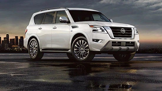 2023 Nissan Armada new 22-inch 14-spoke aluminum-alloy wheels. | Tony Serra Highland Nissan in Highland MI