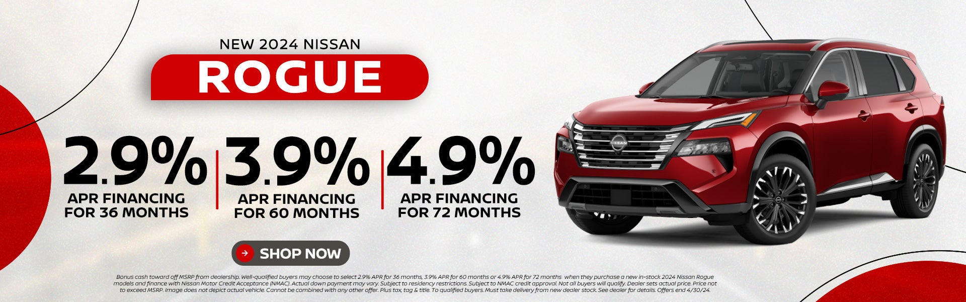 24' Rogue 2.9% APR for 36 months | 3.9% APR for 60 months 