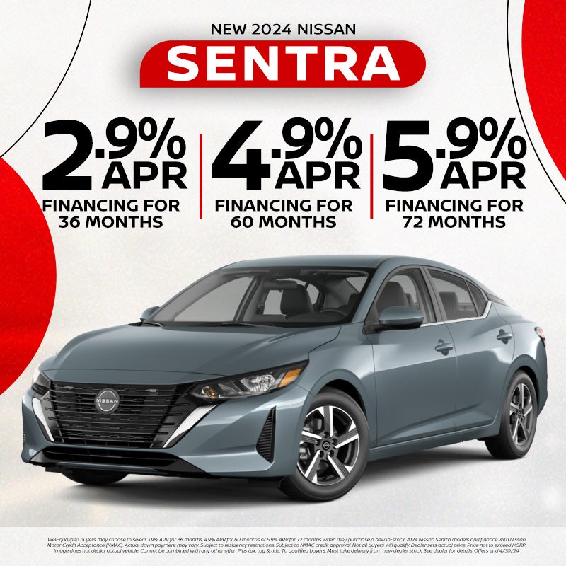 2024 Sentra 3.9% APR for 36 months | 4.9% APR for 60 months 